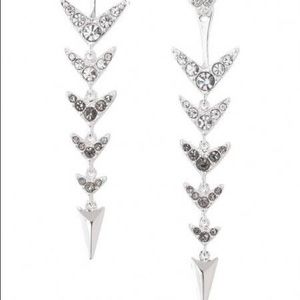 Stella & Dot Silver 3-1 earrings